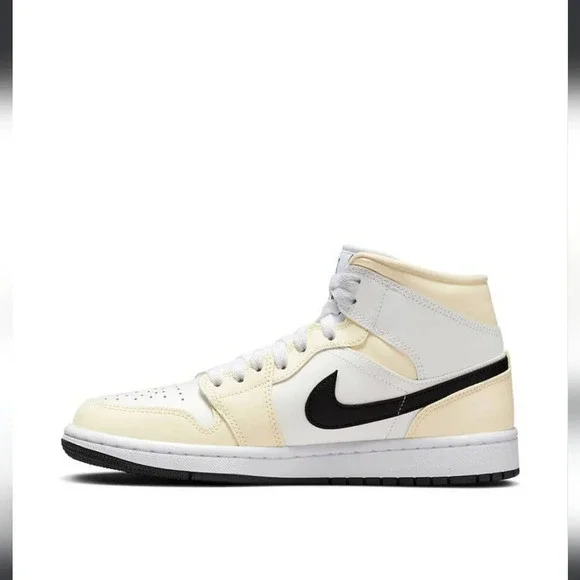 Nike Air Jordan 1 Mid Sneakers in Cococut Milk NWT - Picture 2 of 8